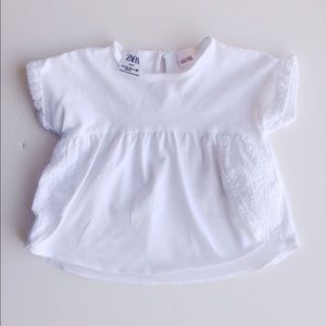 Zara baby white girl tee
